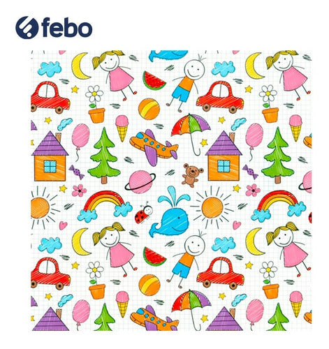 Papel De Regalo X1 Motivos Infantiles Nuevos Diseños Febo 5