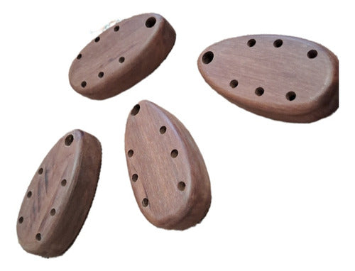 4 Réplicas Decorativas Artesanais De Ocarina De Madeira 0