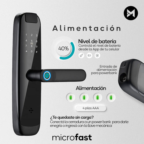 Cerradura Inteligente Biométrica Smart Lock Wifi Exterior 3