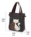 Kaukko Women's Canvas Handbag with Cat Design 1