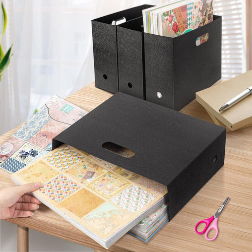 Organizador De Papel Scrapbook Plegable, Negro, 30x30 Cm 5