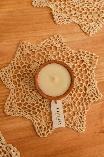 Inversa Deco Set of 6 Handmade Macramé Coasters for Candles and Cups 4