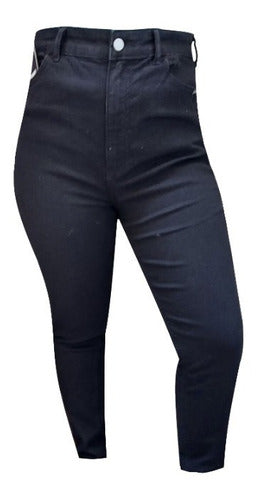 Fluido Jeans Pantalón Vaquero Dama/mujer Negro Slim/strech/chupin Monkey 0