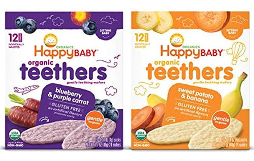 Happy Baby Organics Obleas De Mordedor, Paquete De 2 Sabores 0