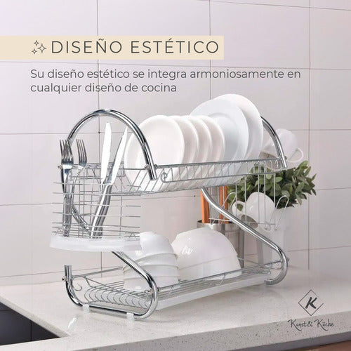 Kunst & Küche Dish Rack Cutlery Organizer 2-Tier Stainless Steel 1