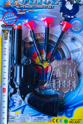 Police Toy Set Gun Dart Launcher Gift for Kids 2