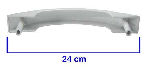 Martiri Curved White Oven Door Handle 24 Cm 1