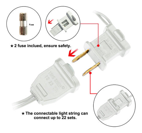 Tira De Luces Para Exteriores De Navidad De 120 V, Certifica 4