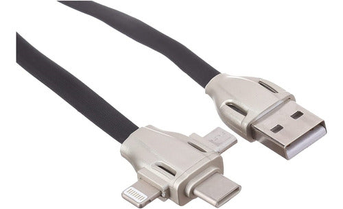 Cable 3 En 1 Micro Usb, Tipo C Y iPhone Circuit 0