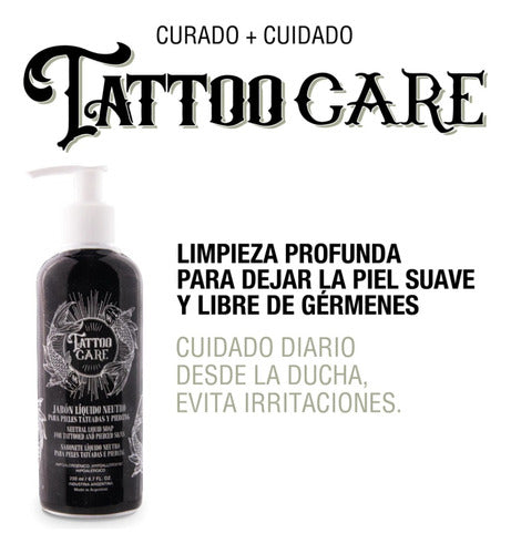 Tatto Care Antibacterial Liquid Soap and Tattoo Care Cream Kit 1