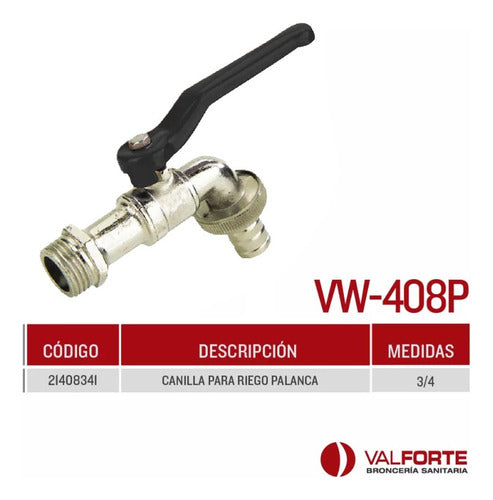 Canilla Para Riego Palanca 3/4 Eco Valforte Vw-408 P 1