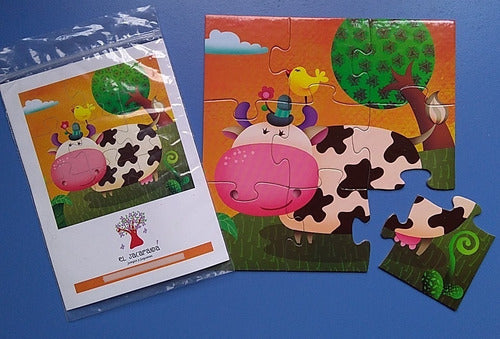 Puzzle La Vaca 18x18 Cm Jacaranda 9 Piezas Pacx10 Souvenir 1