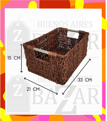 Buenos Aires Bazar Rectangular High Wicker Storage Basket N° 2 1