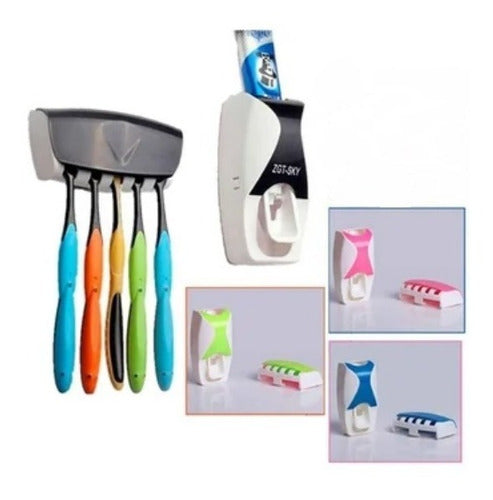 JP Automatic Toothpaste Dispenser and Toothbrush Holder 0