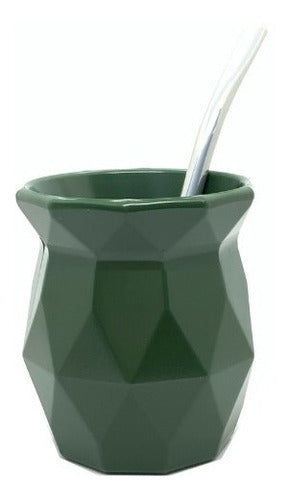 Set of 10 Faceted Terra Mate Cups with Self-Cleaning Straw 2
