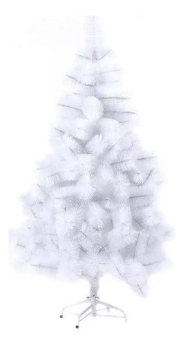 Fekouy White Christmas Tree 180 cm 200 Branches Metal Base 0