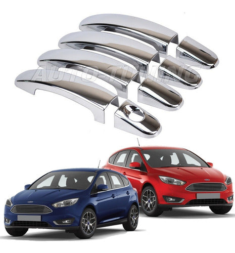 Kit 4 Chrome Door Handle Covers Ford Focus 2 and Focus 3 2012 to 2019 0