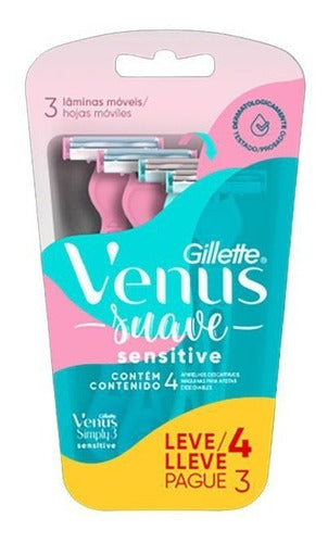 Kit C 2 Pacotes Gillette Venus Suave Sensitive (8 Aparelhos) 5