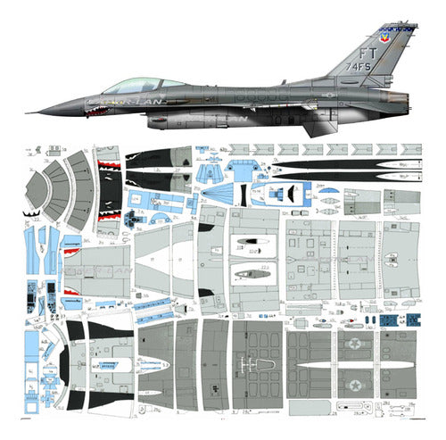 F-16C Night Falcon 1:33 Scale Papercraft - Downloadable & Printable Files 0
