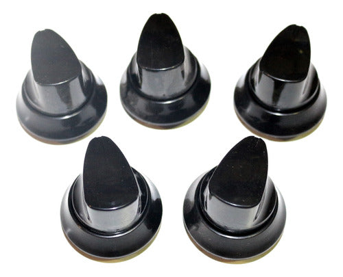 Set of 5 Black Knobs for Ariston CGS/CH Kitchen - 8mm Shaft Diameter 0