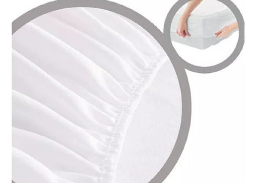 Smeli Protector Colchón Con Tela Satin Pebd Blanco Para 1 Plaza 1