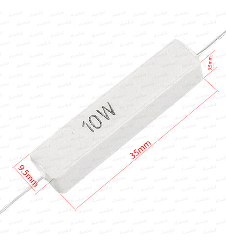 Resistencia Ceramica Cementada 10w 10 Ohm 10r 10e Pack X5 1