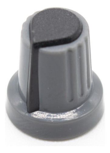 4 Gray and Black Ribbed Shaft Potentiometer Knobs 6mm Diameter 0