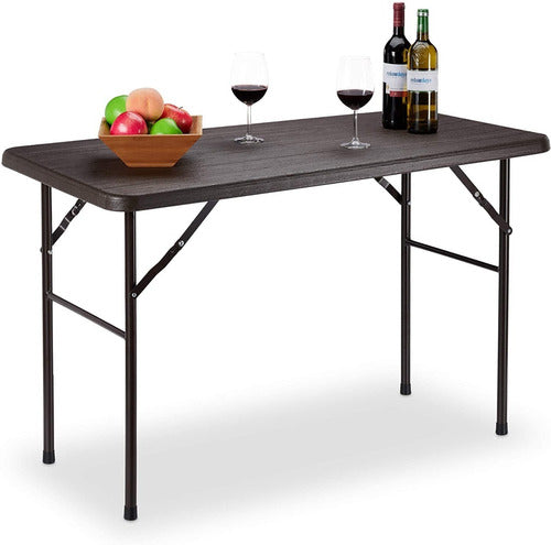 Premium Imported Rectangular Rattan Folding Table 120 cm 0