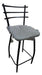 Ortiz High Stool With Backrest - Pipe Frame and Upholstered Seat 0