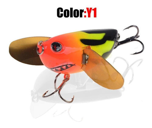 Iluminarás Señuelo Pesca Tararira Crankbait Alas Paleta Metal Anzuelo 3