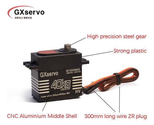 Gx Servo Digital 40 Kg Engran Metalico Rc 1/8-1/10 3