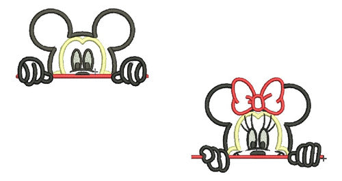 Lovely Mickey Minnie Embroidery Applique Patterns for Various Machines 0