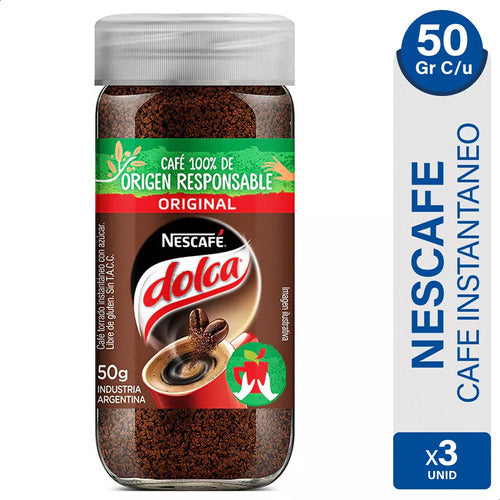 Cafe Nescafe Dolca Instantaneo Original Clasico - Pack X3 0