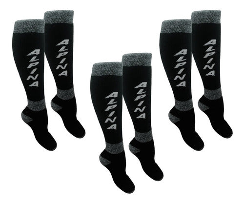 Alpina 3 Pairs Thermal Ski Socks for Cold Weather - Sti 0