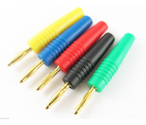 5 X 5 Colores HQ 2mm PVC Suave Tubo Conector De Banana Oro S 1