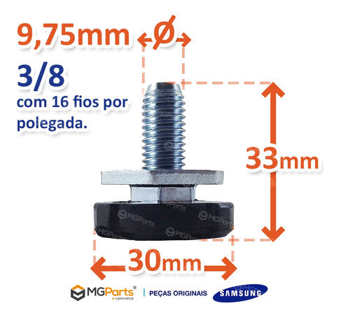 Kit 4 Pés Regulável Lavadora E Lava E Seca Samsung 1