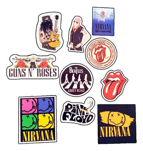 Stickers Vinilo Autoadhesivos Rock Internacional Pack X 10 0