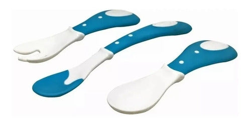 Fisher Price Baby Cutlery Set x 3 BPA Free Light Blue 1
