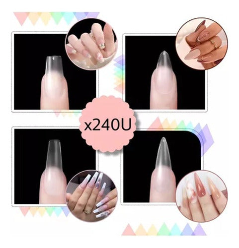 M&Q Regalos 240 Ultra Fine Gel Matte Tips for Press On 1