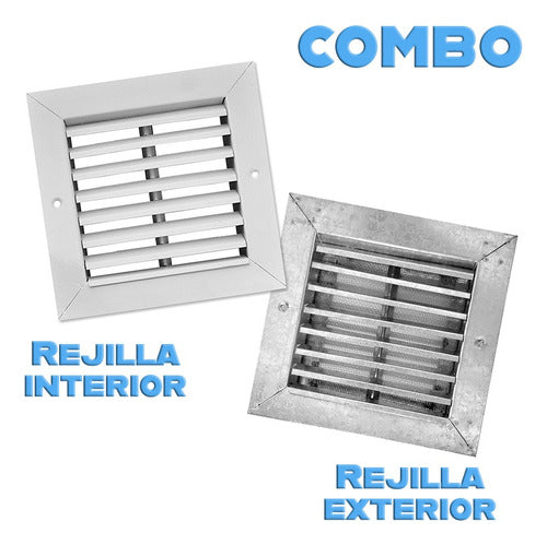 Suref Combo Fixed Ventilation Grille 15x15 Interior + Exterior With Mosquito Net 1