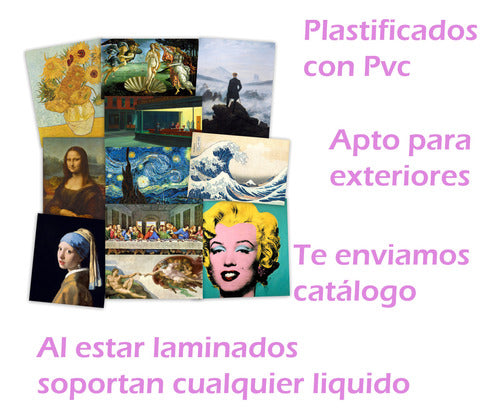 Stickers Cuadros Obras De Arte 20 Unidades 4x4 Cm Pvc 1