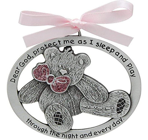 Cathedral Art Pink Teddy Bear Crib Medal for Jewelry Making 0