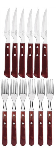 Set of 12 Tramontina Polywood Asado Cutlery 0