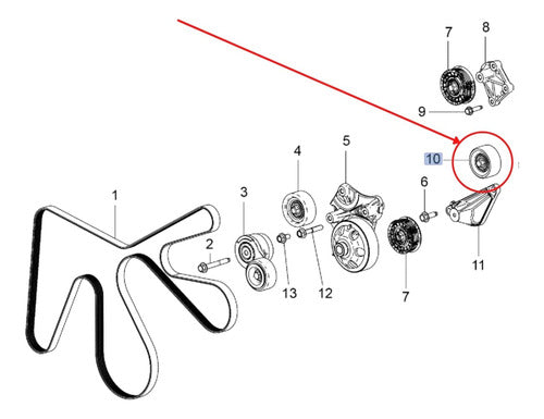 Polea Rodillo Correa Alt S10 2012/ Chevrolet Original 3