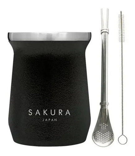 Mate Sakura 236ml with Stainless Steel Straw and Cleaner 0