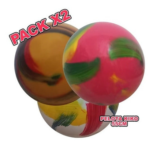 Pelota De Goma Kiko Gigante 55cm Multicolor Plastisol X 2 U 1