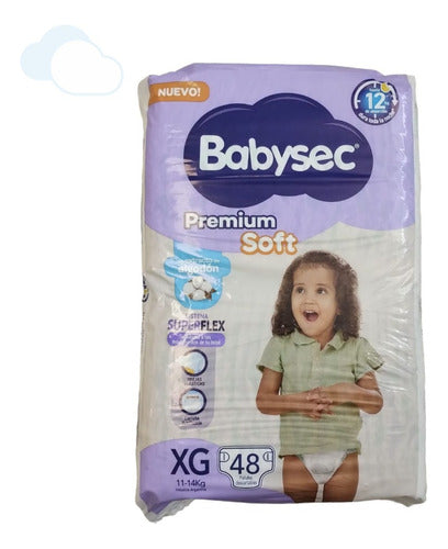 144 Babysec Premium Soft Diapers XG - Extra Large 3 Packs of 48 Units 3