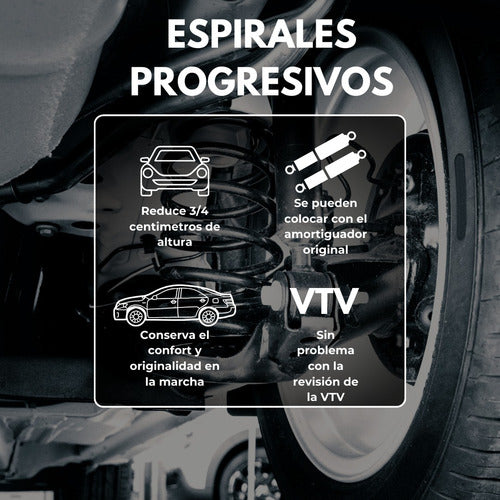 Kit X2 Espirales Progresivos Peugeot 206 Diesel Delantero 1