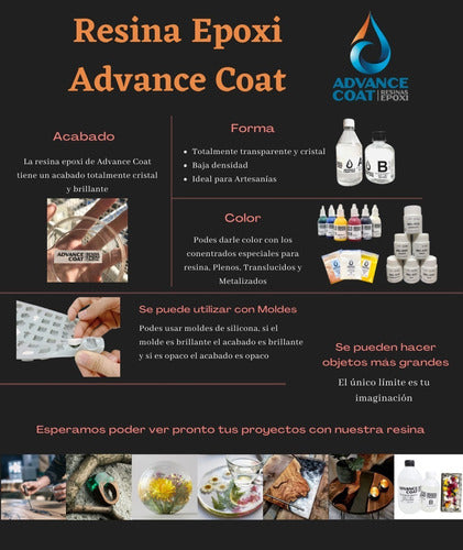 Advance Coat Dijes Metal Kit Con Resina Epoxi Cristal Joyas 1