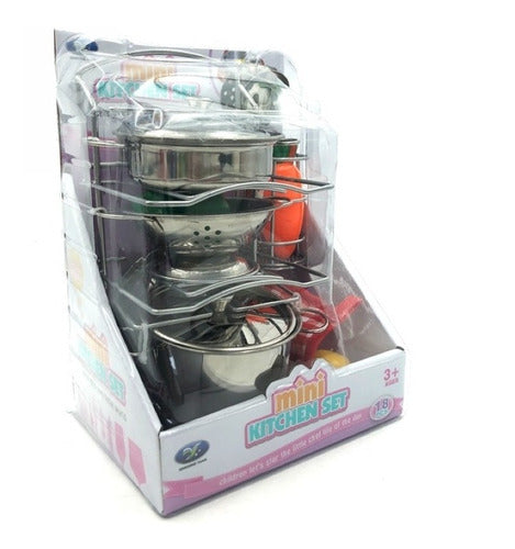 Metal Kitchen Set with Stand for Kids Toy 0